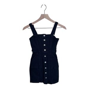 H&M Denim Jumper Dress - Black Size 0 (XXS)